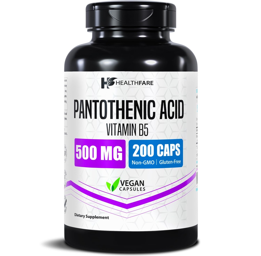 Healthfare Pantotenska kislina 500mg Vitamin B5 dodatek 