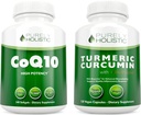 CoQ10 100mg + organski kurkumin 700mg z bioperinom črnim poprom - 120 softgels & 120 kapsul - 95% kurkuminoidi - izdelani v ZDA