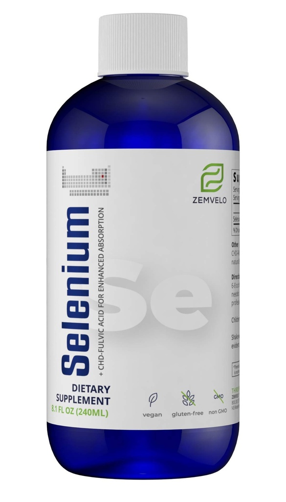 ZEMVELO Liquid Ionic Selenium Supplement - Adult Healthy Aging Supplement - Podpira imunski sistem in antioksidant obrambo za dolgoživost in wellness - 3 Mesec dobave