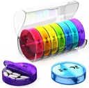 Tedenske tablete Organizator 2 krat na dan - velike zmogljivosti –Travel tablete Box 7 dan z zračno nepropustno Lid Lock – Prenosne tablete Primer za torbice – Idealno za vitamine, dodatki, in ribje olje tablete (Rainbow)
