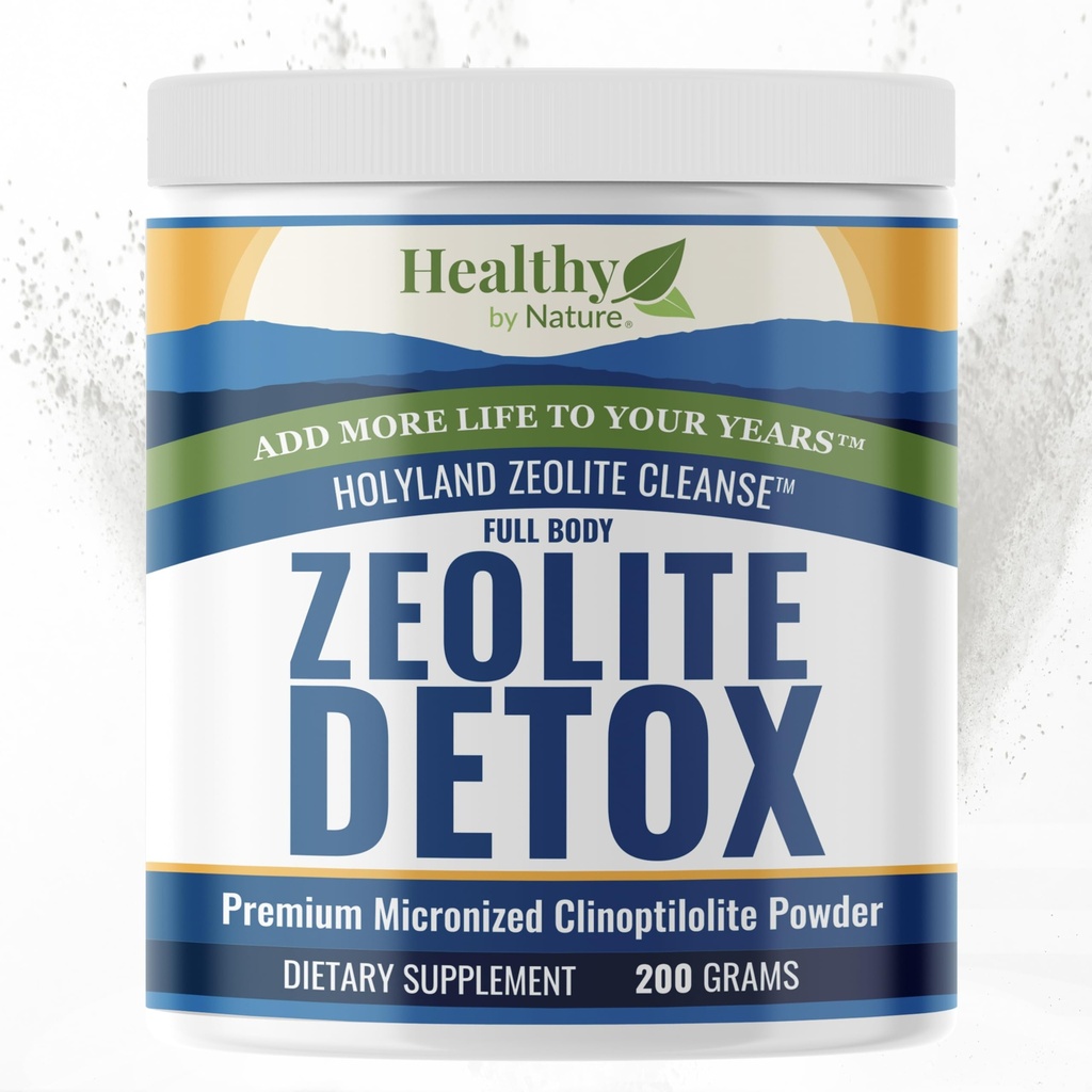 HolyLand Zeolit Cleanse - Zeolit Detox Powder (7.05oz 200 Gram) - Klinoptilolit Naravni Aktivirani - Mikronizirani 0-25 - Razstrupljanje celega telesa za ženske, Moški - podpira energijo, Fokus, Imunity, Gut Health