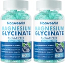 Magnezij Glycinate Gumies 1000mg - Brez sladkorja Magnezij Kalij dodatek z vitaminom D, B6, CoQ10 za mirno Mood in podporo za spanje - 120 borovničevih gumijev -2 paket