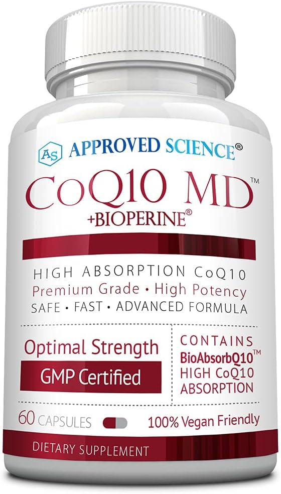 Odobreni Science® CoQ10 MD - Extra Jakost 300mg Pure CoQ10 z BioPerine® za hitrejšo absorpcijo - Optimalna podpora – 60 Veganskih kapsul