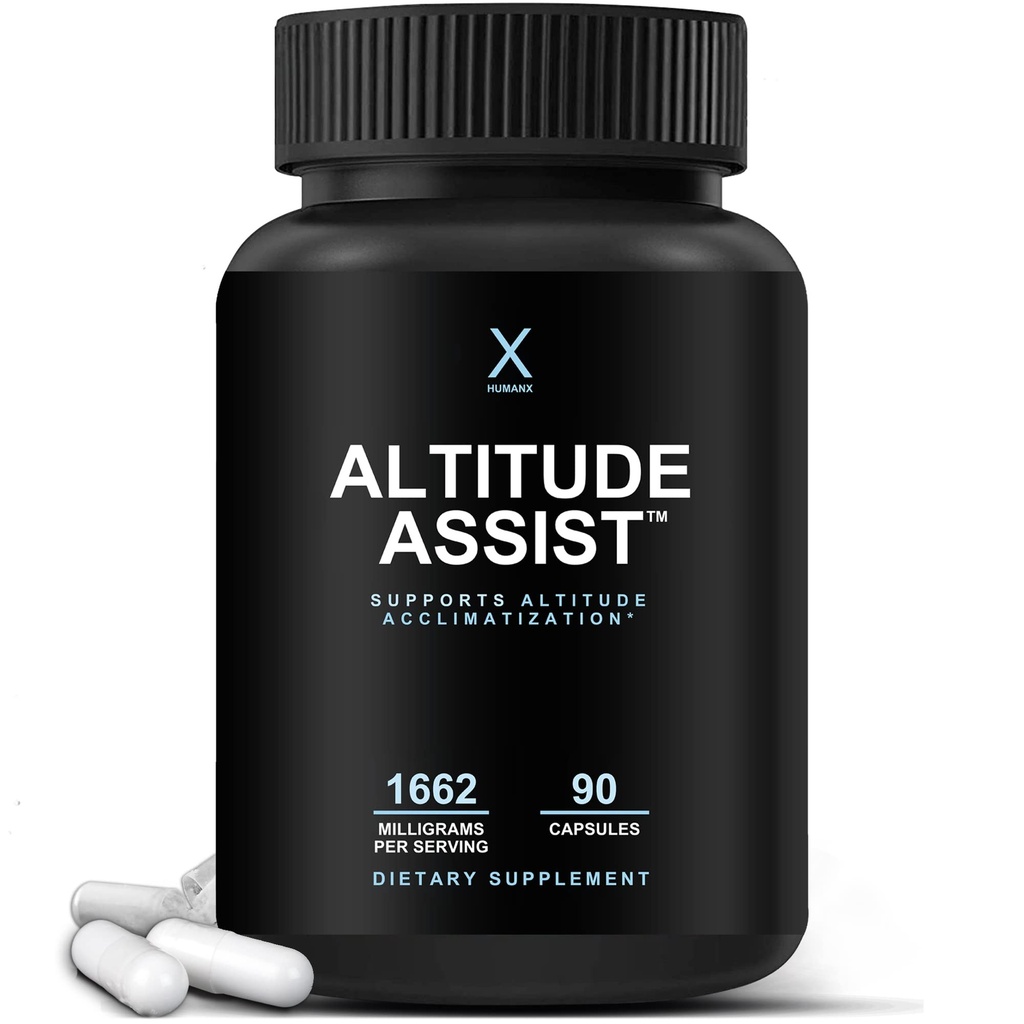 Asist na višini - Preprečevanje bolezni na višini - Relief for Mountain Sports (Skiing, Snowboarding, Plezanje) - Non GSO, Vegan, Keto - Formula za prilagajanje, Nadmorska bolezen dodatek - by HumanX