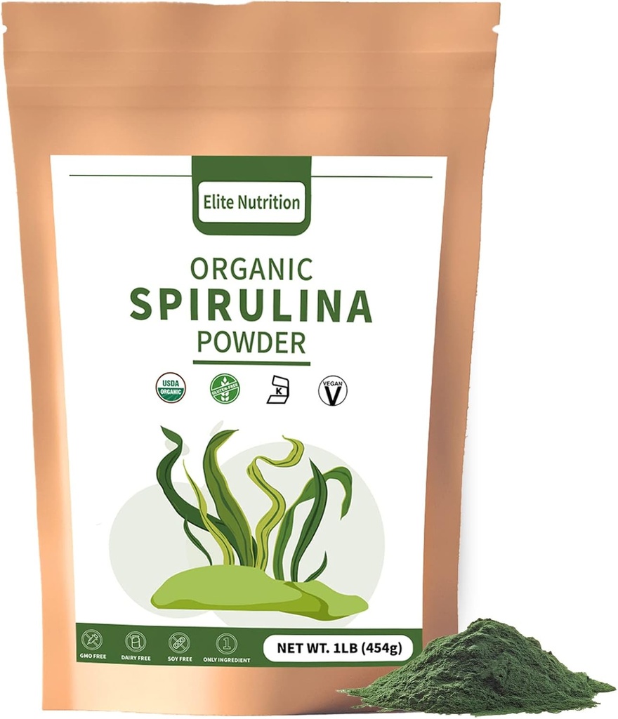 Organski Spirulina Prašek, Non-GMO, USDA Certified, Zelena Superfood krepi energijo, visoko v beljakovin, Minerali, antioksidanti, in vitamini, 1 lb