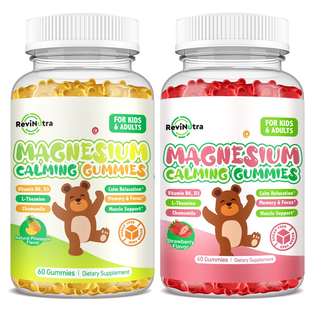 2 Pack Magnezij Gumies za otroke in odrasle- Magnezijev Glicinat kompleks