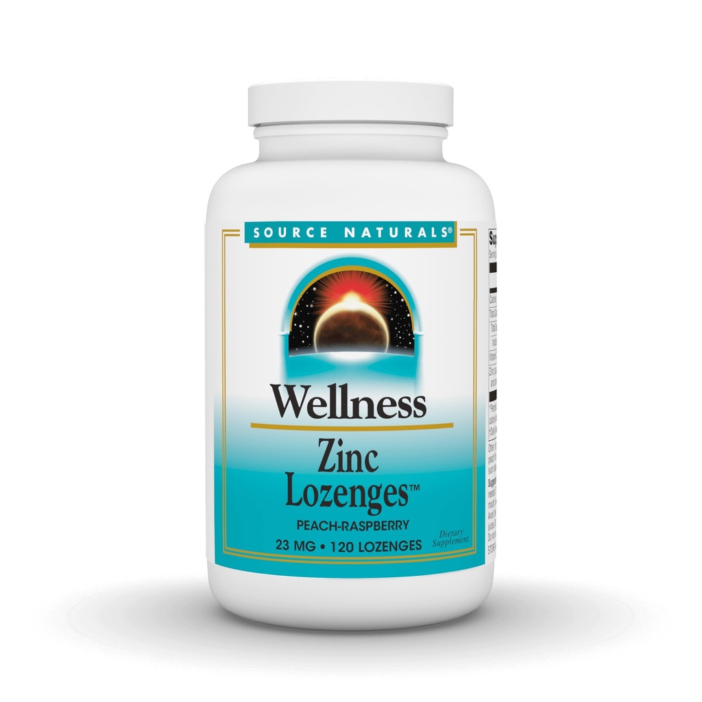 Vir Naturals Wellness Cink Lozenges, Peach-Raspberry Flavord Immune Support, 23mg - 120 Lozenges