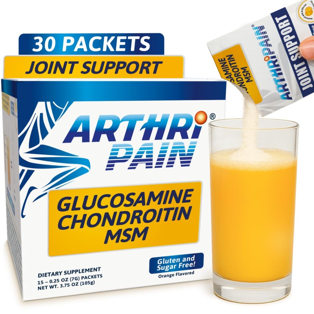 Arthrinapain – Skupna podpora Kartilaža Popravilo dodatek – Klinično Tested Joint Juice - Ligament Relief Support – Glukozamin Chondroitin MSM – Oteklo koleno zdravljenje – Sugar-free – Made in US - 30ct