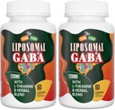 Liposomal GABA z L-teanino dopolnila 1200mg - Visoka absorpcija GABA kompleks z Ashwagandha, Kamilica, Tart Cherry Zeliščni dodatki za moške in ženske, 120 Softgels