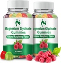 Magnezij Glycinate Gumies za odrasle in otroke, 2 paketi žvečljivi Calm Magnezij Gumies za spanje, Magnezij Glycinate 400mg, Stres & mišice Relief, Magnezij Kalij dodatek