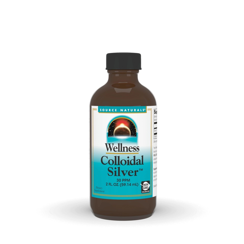 Vir Naturals Wellness Koloidal Silver, 30 ppm, Ne-GMO tekoči prehranski dodatek, ki podpira fizično dobro počutje* - 2 Fluid oz