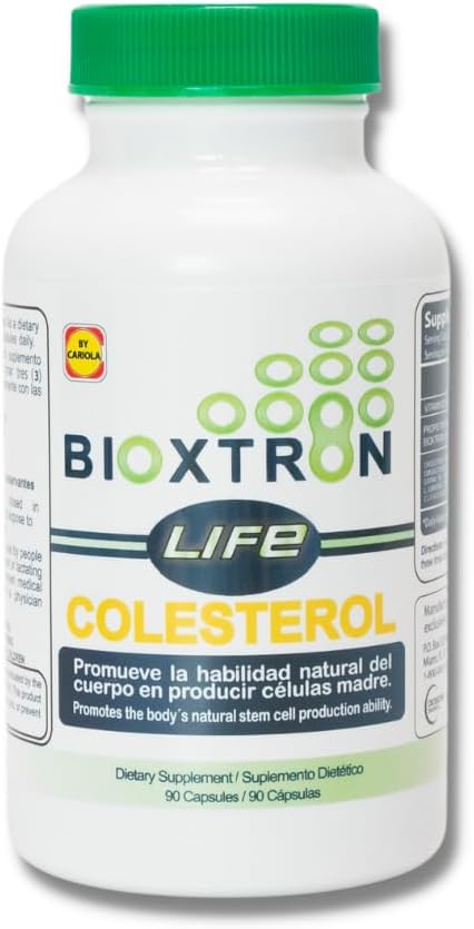 Bioxtron Life Holesterol Natural AFA Stem Cell Supplement - Stem Cell Production - Imunski sistem Podpora - Podpira ravni holesterola - Podpira sklepe in mišice - 90 Caps