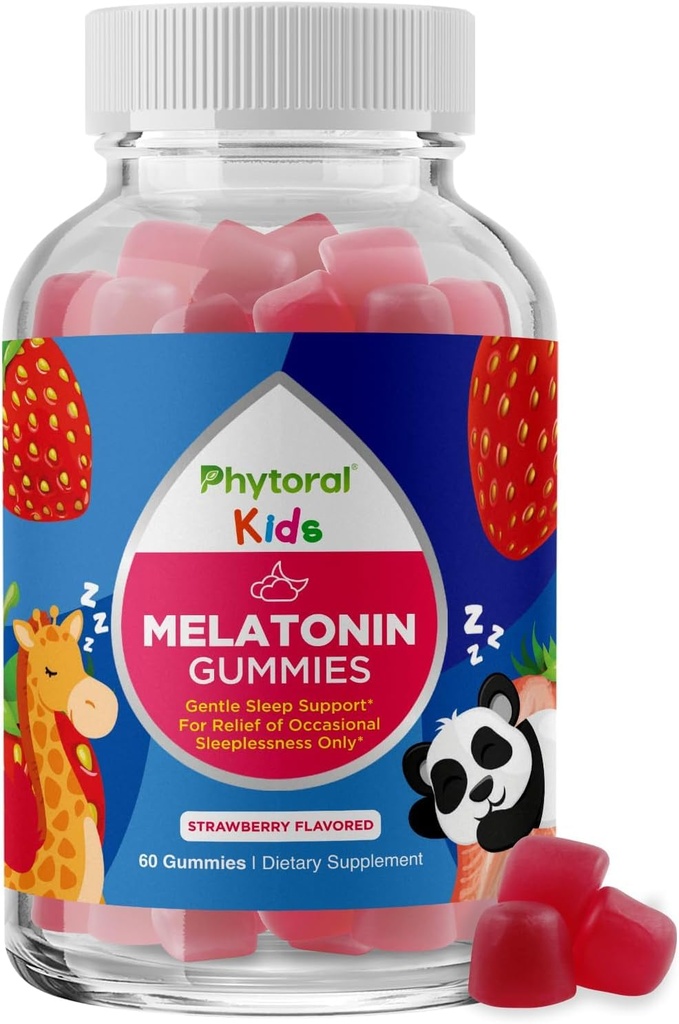 Fitoralni otroci Melatonin 1mg Gummy Vitamini - Pure Melatonin Gummies za otroke in podporo razpoloženju - Otroški vitamini Gummy za globoko spanje dodatek Gummies 1mg