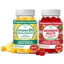 Lunakai Vitamin D3 Gummies in ženske multivitaminske Gummies Bundle - imuniteta, kosti in razpoloženja podpora dodatek - 100% dnevna vrednost 16 Essential Vitamins and Minerals zdravo Gummy - 30 dni