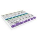 EZY DOSE Weekly (7-Day) Tablete organizator, Vitamin Container, in Daily Medicine Planner, 2X-veliko potisni gumb predelki, Artritis prijazno, enostaven za uporabo, 4 krat na dan, Clear Lids, BPA brezplačno