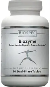 BIOZYME: Popolna visoka jakost Prebavne encim kompleks- Dual Tablete faze sproščajo betain HCl, pepsin, bromelain in papain v želodcu ter pankreatin, tripsin, cimotripsin in Ox Bile v dvanajstniku za največjo učinkovitost. 90 Dvofazne tablete
