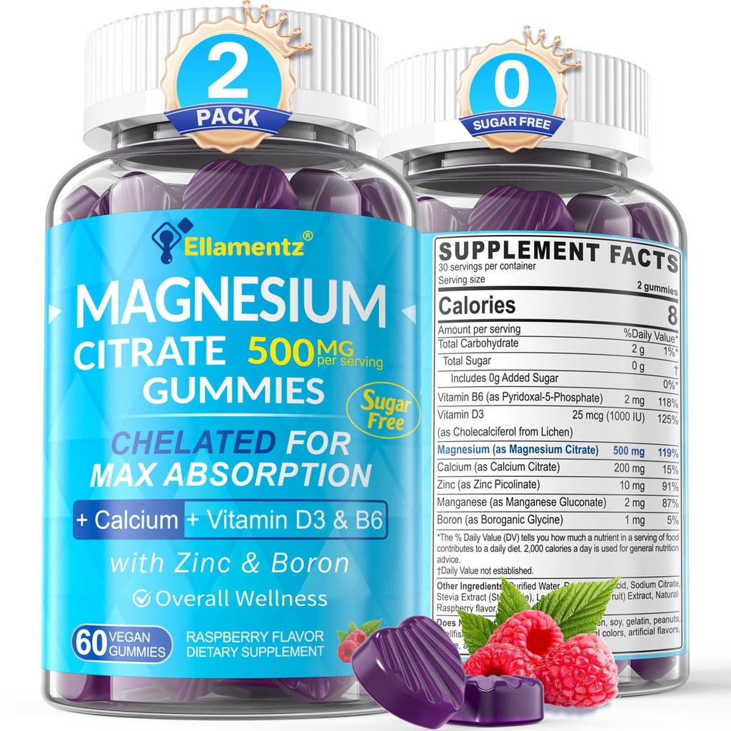 Magnezijev Citrat Gumies 500mg za ženske Moški Brez sladkorja, Magnezijev Citrat za zaprtje 