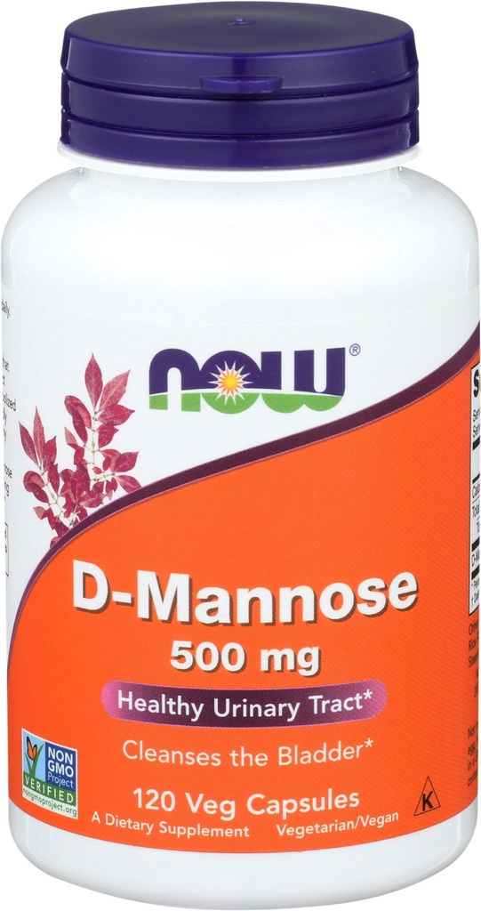 Now Foods D-mannose, 120 Caps 500 mg (paka 3)