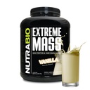 NutraBio Extreme Mass Gainer Protein Powder, 53G Beljakovine, Čista teža Gainer, povečanje mišične mase, Polni spekter Aminokisline - Vanilla, 6 Pound