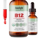 USDA Organski vitamin B12 Tekoče kapljice – 5000 mcg Metilkobalamin – Podjezični, hitro absorbirajoči Veganski dodatek – Energija, Presnova, Možgani, Srce in Imunska podpora – Brez alkohola, 60 Serving, ZDA Made
