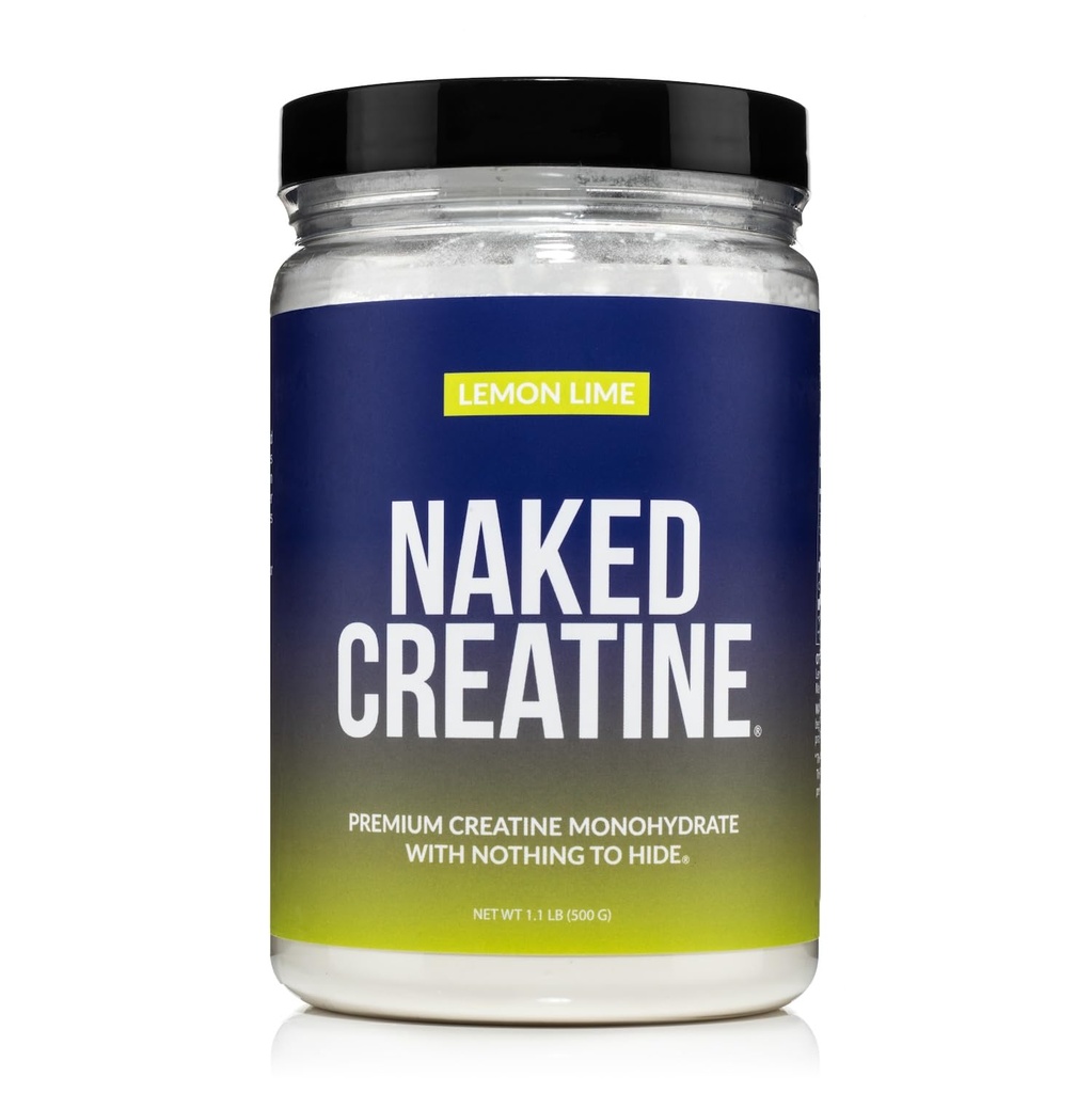 NAKED Pure Micronized Limona Kreatin Monohidrat - 42 Servisi - 500 Grams, 1.1Lb razsutem stanju, Vegan, Ne-GMO, Gluten Free, Soy Free. Pomoč Pridobitki moči, Brez dodatkov