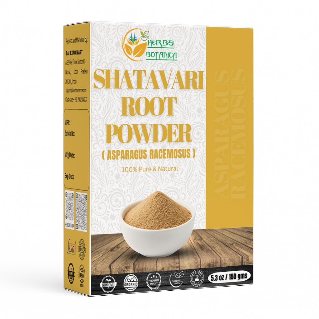 Zelišča Botanica Shatavari Powder Natural Asparagus Racemosus za dojenje Shatavri Satawar Kalpa Kalp Indija Izboljša dojenje 