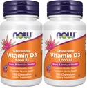 NOW dopolnila, vitamin D-3 1.000 i.e., aroma naravnega sadja, strukturna podpora*, 180 žvečljivi (paket z 2)