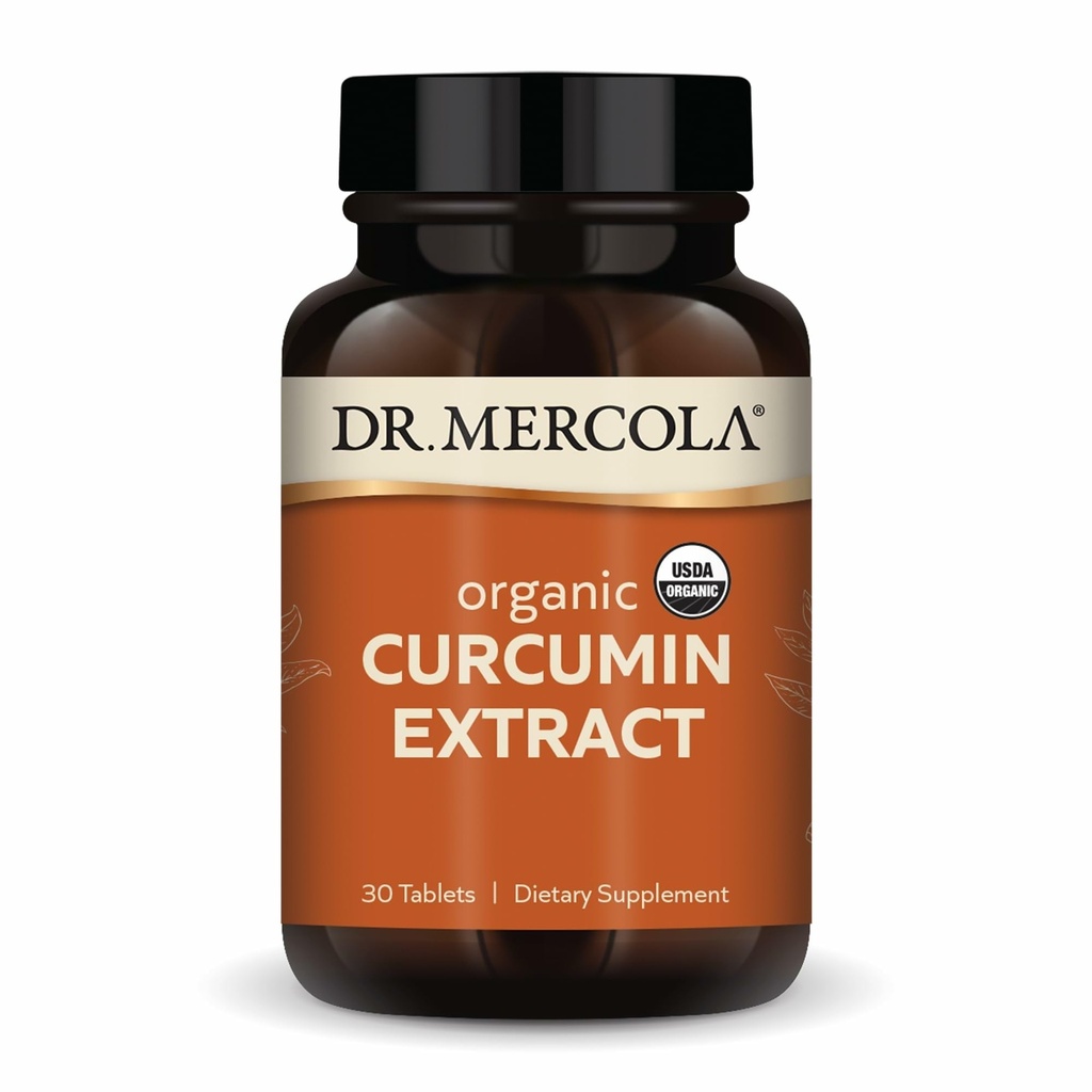 Dr. Mercola Organic Curcumin Extract, 30 Servings (30 tablet), Prehranska dopolnila, Non-GMO, Certified USDA Organic