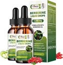 2 Pakiranje Berberine dodatek tekoče kapljice za imunski sistem in prebavni sistem podpira - Premium Berberine HCL 1500mg s Pure Ceylon Cinamon -4 Fl Oz