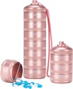 XHT Pink Weekly Metal tablet Organizator 7 dan 2 krat na dan – Estetsko vodoodporne AM PM tablete za potovanje Box, Težke tablete imetnik in zdravila tablete Organizator za vitamine, ribje olje in dodatki