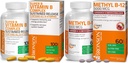 Bronson Metil B12 5000 mcg Vitamin B12 Metilkobalamin Lozenges + Super B Vitamin B Complex Trajen počasen izpust