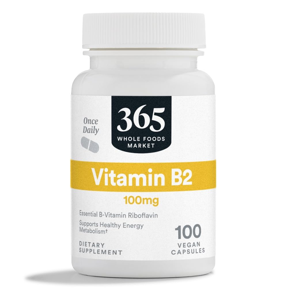365 Polno živil, Vitamin B2, 100Mg, 100 Zelenjavne kapsule