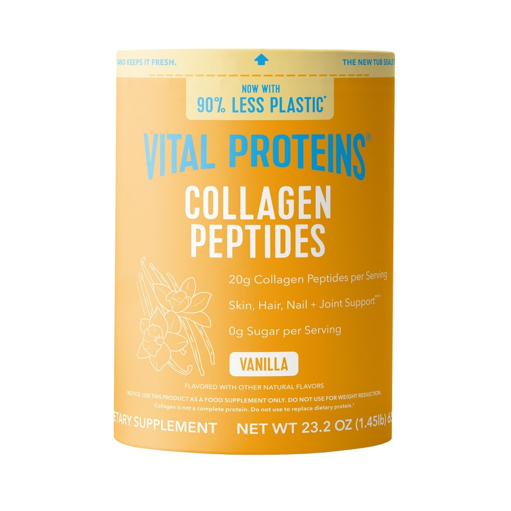 Vital Proteins Collagen Peptides Powder - Grass Fed Collagen Peptides for Hair, Nail, Skin, Bone & Joint Health, Vanilla, 23.2 Ounces