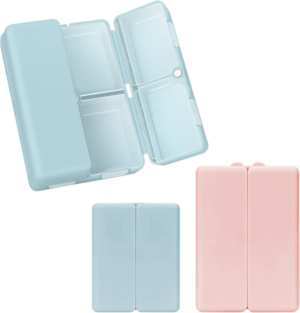 FYY 2 Pcs Daily Pill Organizator, 7 Kompartmenti Prenosne tablete primer tabletke potovalne tablete organizator,[Folding Design] Tablete Škatla za žepek za zadrževanje vitaminov,Cod olje jeter,dobavitelji in zdravila-Navy+ Roza