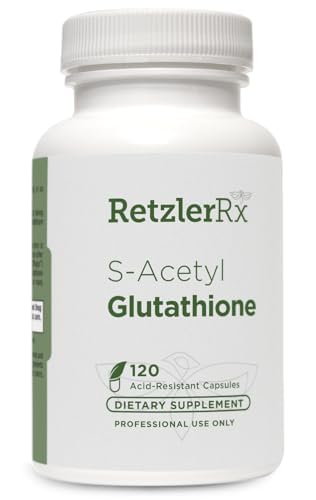 RetzlerRx S-acetil glutation dodatek 100 mg. na kapsulo, Izdelano v ZDA - 120 kislinsko odpornih kapsul - antioksidant podpora - Non-GMO, Soy & Gluten-free / Bergaflow®, farmacevtska stopnja