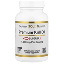 California Gold Nutrition Premium Krill Oil z Superba2 Biorazpoložljivo Omega-3 iz Antarktika Krill - Heart & Brain Health Support - Gluten Free, Non-GMO - 1000 mg - 60 Fish Gelatin Softgels