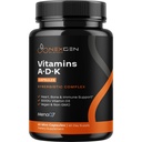 Visoka absorpcija ADK dodatek vitamina - vegan vitamin D3 K2 MK7 & A za kalcij regulacijo Plus kostna srčna ščitnica in imunske podpore - vitamin ADK s 5000 i.e. D3 brez GSO in glutena (2 meseca)
