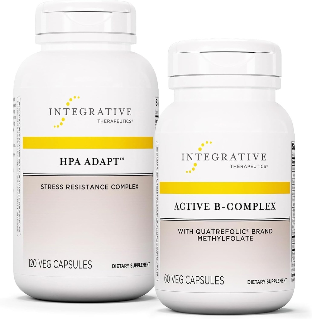 Integrativni terapevtski paket z aktivnim B-kompleksom, 60 kapsul in HPA Adapt, 120 veganskih kapsul - Active B-Complex to support Energy Presnova - HPA Adapt to support Healthy Stress Response