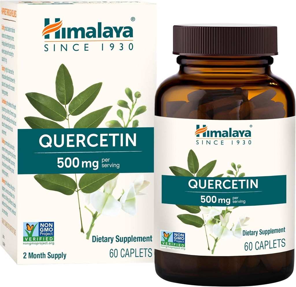 Himalaja Quercetin dopolnilo za rastlinsko podprto bioflavonoid podporo in dnevno Wellness, antioksidant in imunske podpore, 500 mg, Non-GMO, 60 vegetarian Caplets, 2 mesec dobave