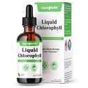 LIQUIDHEALTH Tekoči klorofil kapljice - notranji deodorazizer, detoks jeter, imunske podpore, spodbujanje kolagen za lase in kožo, ustaviti slab dih, zmanjšanje apetita - Izdelano v ZDA, Vegan, Non-GMO (2 oz)