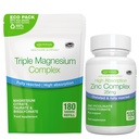 Triple Magnezij Complex 180 Tablete + Cinkov kompleks Vegan paket, visoka absorpcija kelirani magnezij + 25mg kelirani cinkov pikolinat & biglicinat z bakrom, Igennus