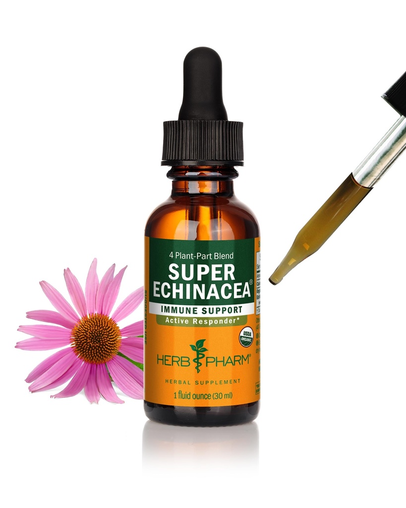 Herb Pharm Certified Organic Super Echinacea Tekoči ekstrakt za podporo imunskega sistema - 1 Ounce (DSUPER01)