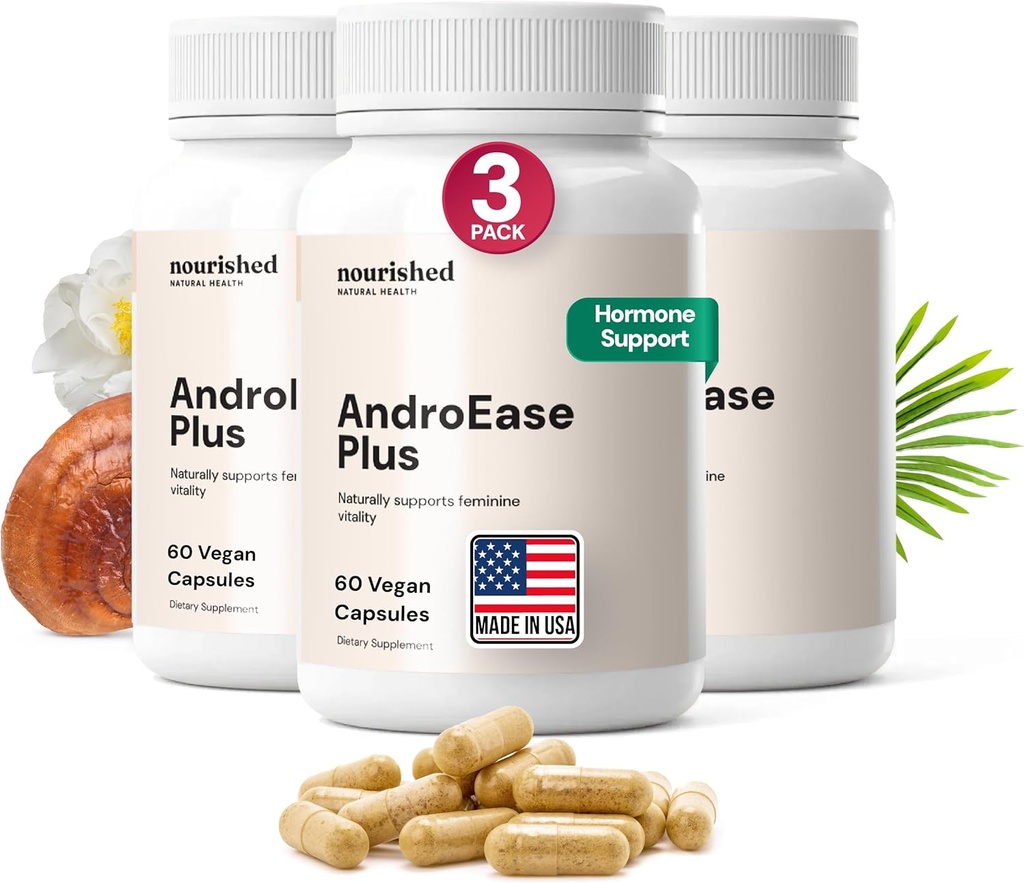 Hranilna AndroEase Plus - Naravno ravnovesje dodatek za ženske - Veganska Formula z cink & žaga Palmetto - 180 Kapsule za dnevno Wellness & Vitality - Izdelano v ZDA