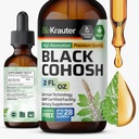 BIO KRAUTER Black Cohosh Root Tinkture - Vegan Black Cohosh Dodatki ženske podpora - Alkohol in sladkor brez - 2 Fl.Oz.