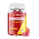 2000mg Berberine Dodatek Gumies - Visoka moč Berberine s Ceylon Cimet Candy, Kurkuma, Magnezij, Krom - Sladkor brez sladkorja, Vegan, Ne-GMO, Gluten-free - Breskova aroma 60 Gumies - 1 pakiranje