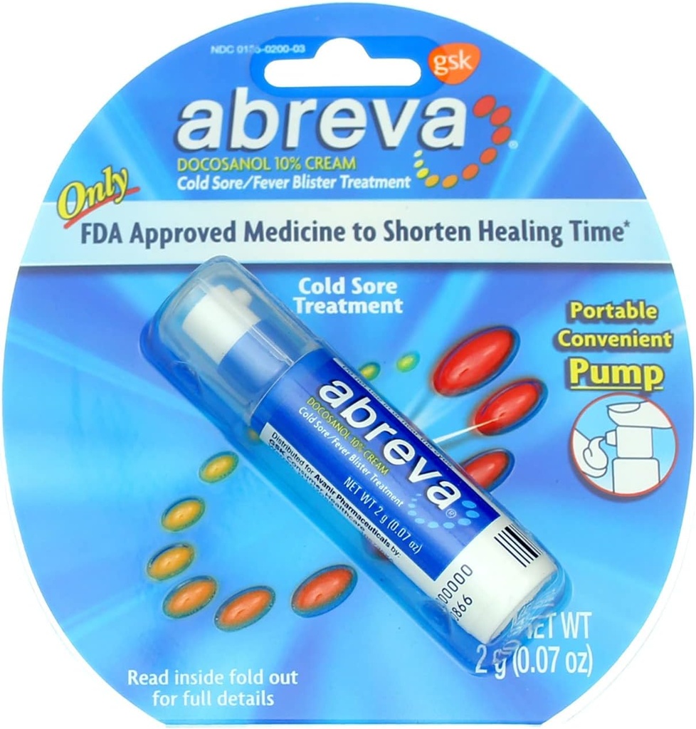 Abreva 2grm Pump velikost 1ct Abreva hladno boleče zdravljenje