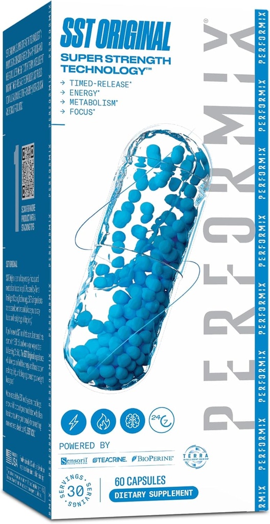 PERFORMIX - SST Original - Pre Workout - 250 mg Kofein - energijski dodatki - Brez Crash - Fitnes Cilji - Nootropic - Časovno-zanašanje za ves dan Focus, Mood & Energy Boost - Moški in ženske - 60 kapsul