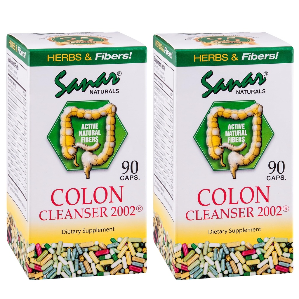 Sanar Natural Colon Cleanser, 90 Kapsule (2 paket) - Dietary Fiber, Zeliščni in probiotiki Mešanica, Prebavna podpora, Čiščenje Colon dopolnilo za ženske in moške