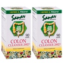 Sanar Natural Colon Cleanser, 90 Kapsule (2 paket) - Dietary Fiber, Zeliščni in probiotiki Mešanica, Prebavna podpora, Čiščenje Colon dopolnilo za ženske in moške
