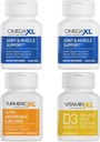 OmegaXL Imunska podporna enota - (2) 60 Count + KurmerXL + VitaminXL D3 - za podporo optimalnega imunskega zdravja (paket 4)